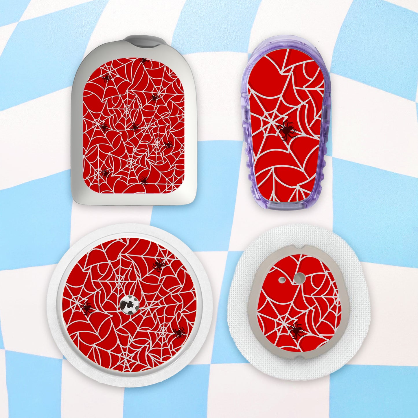 Spider Web Diabetes Device Stickers
