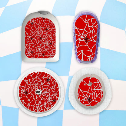 Spider Web Diabetes Device Stickers