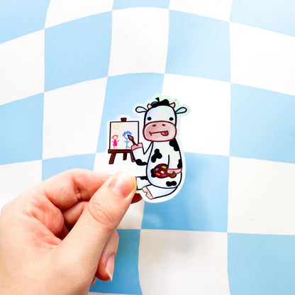 Artist Cow Holographic Sticker - Arttay Designs