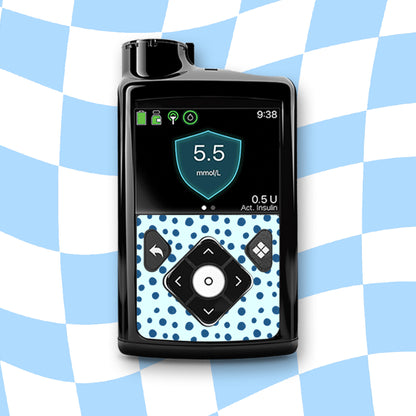 Blue Polka Dots Diabetes Device Stickers