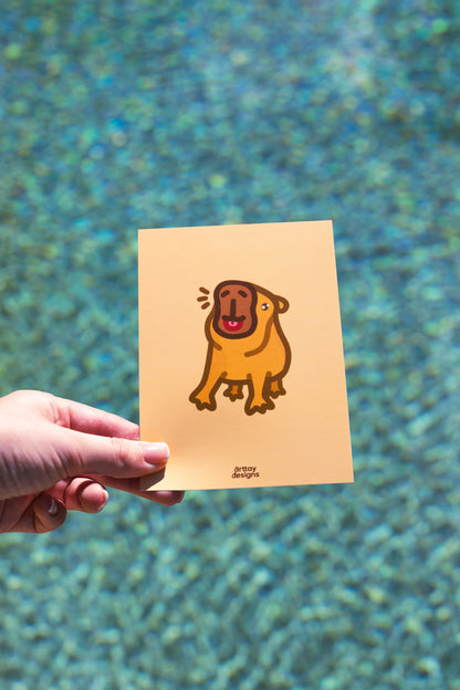 Silly Capybara Art Print