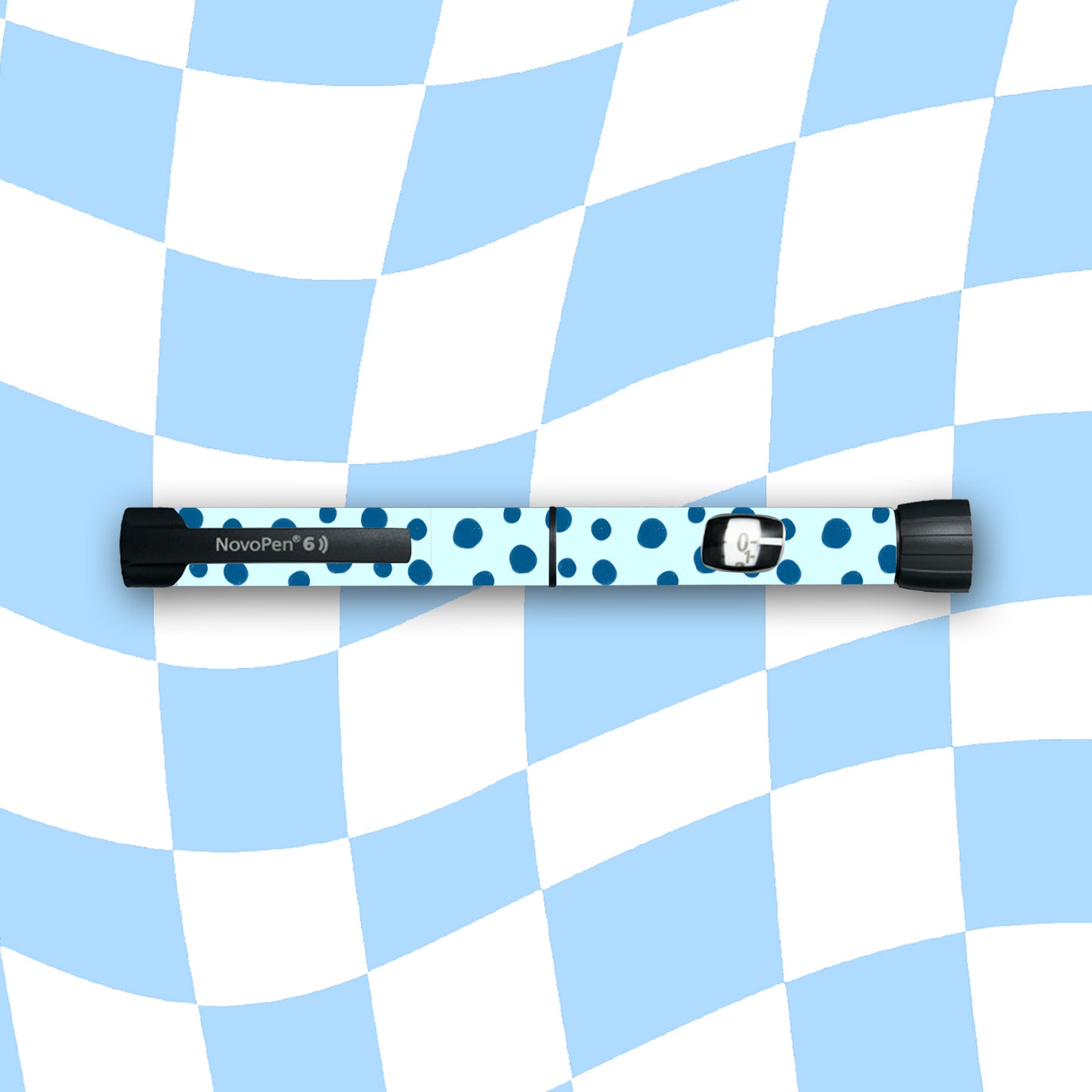 Blue Polka Dots Diabetes Device Stickers