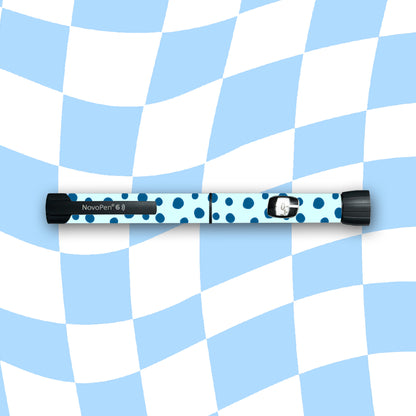 Blue Polka Dots Diabetes Device Stickers