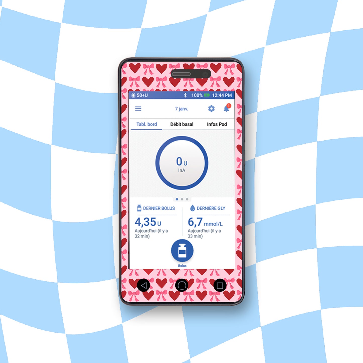 Valentines Diabetes Device Stickers