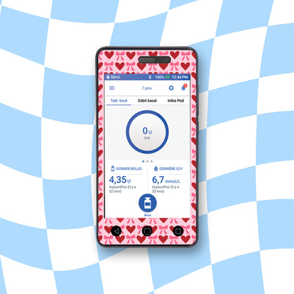 Valentines Diabetes Device Stickers