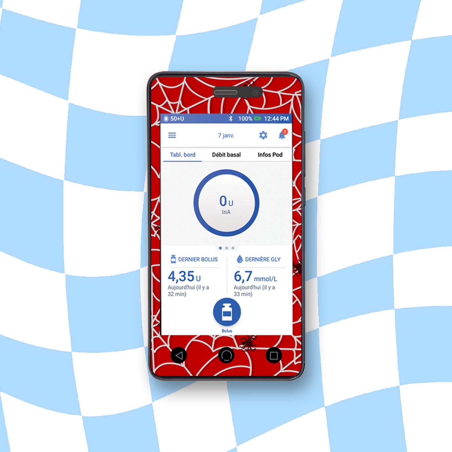 Spider Web Diabetes Device Stickers