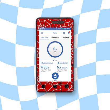 Spider Web Diabetes Device Stickers