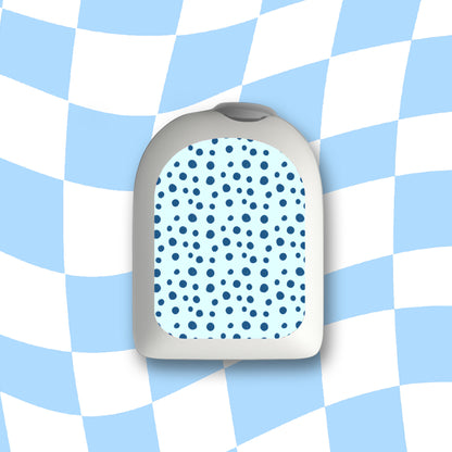Blue Polka Dots Diabetes Device Stickers