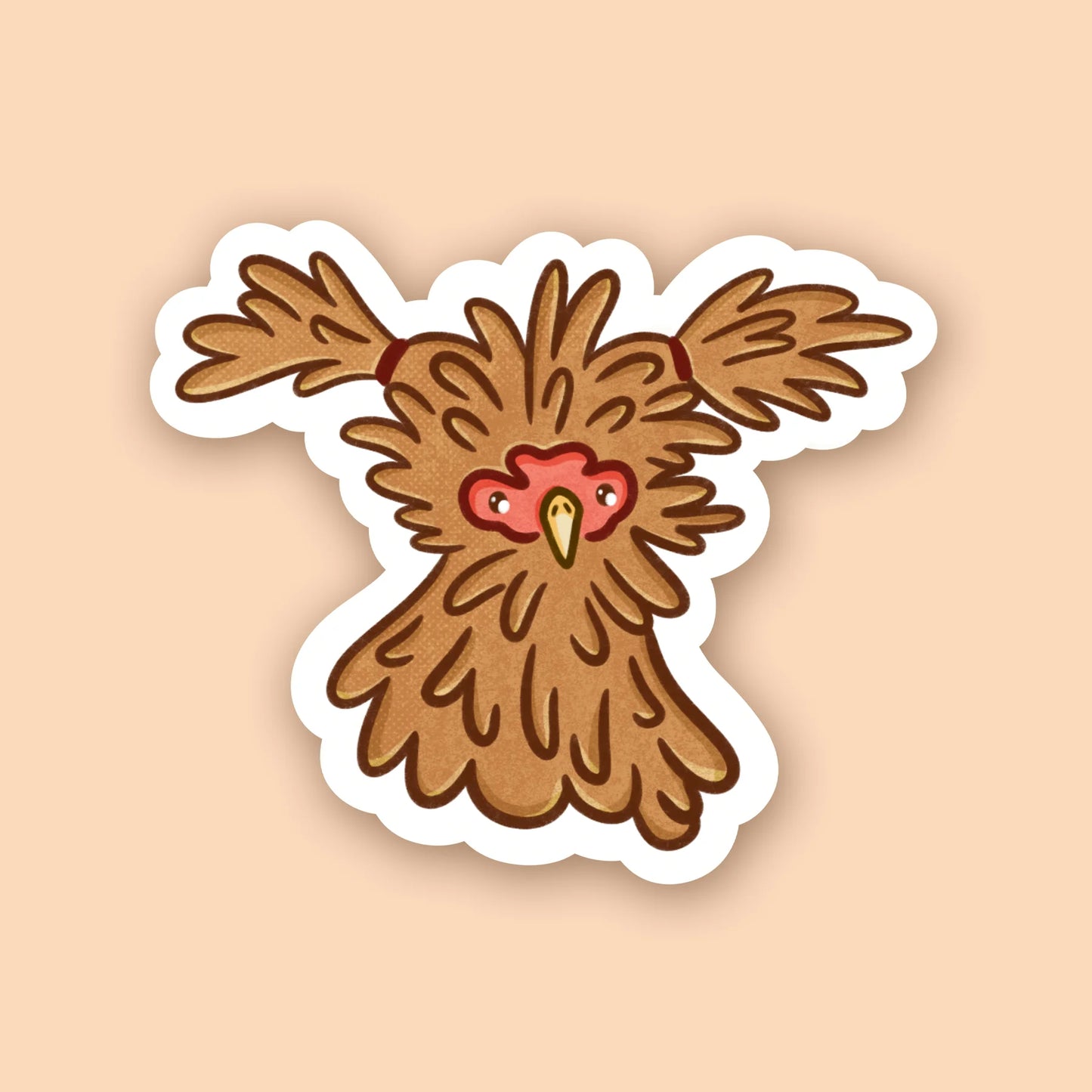 Fluffy Chicken with Pigtails Sticker