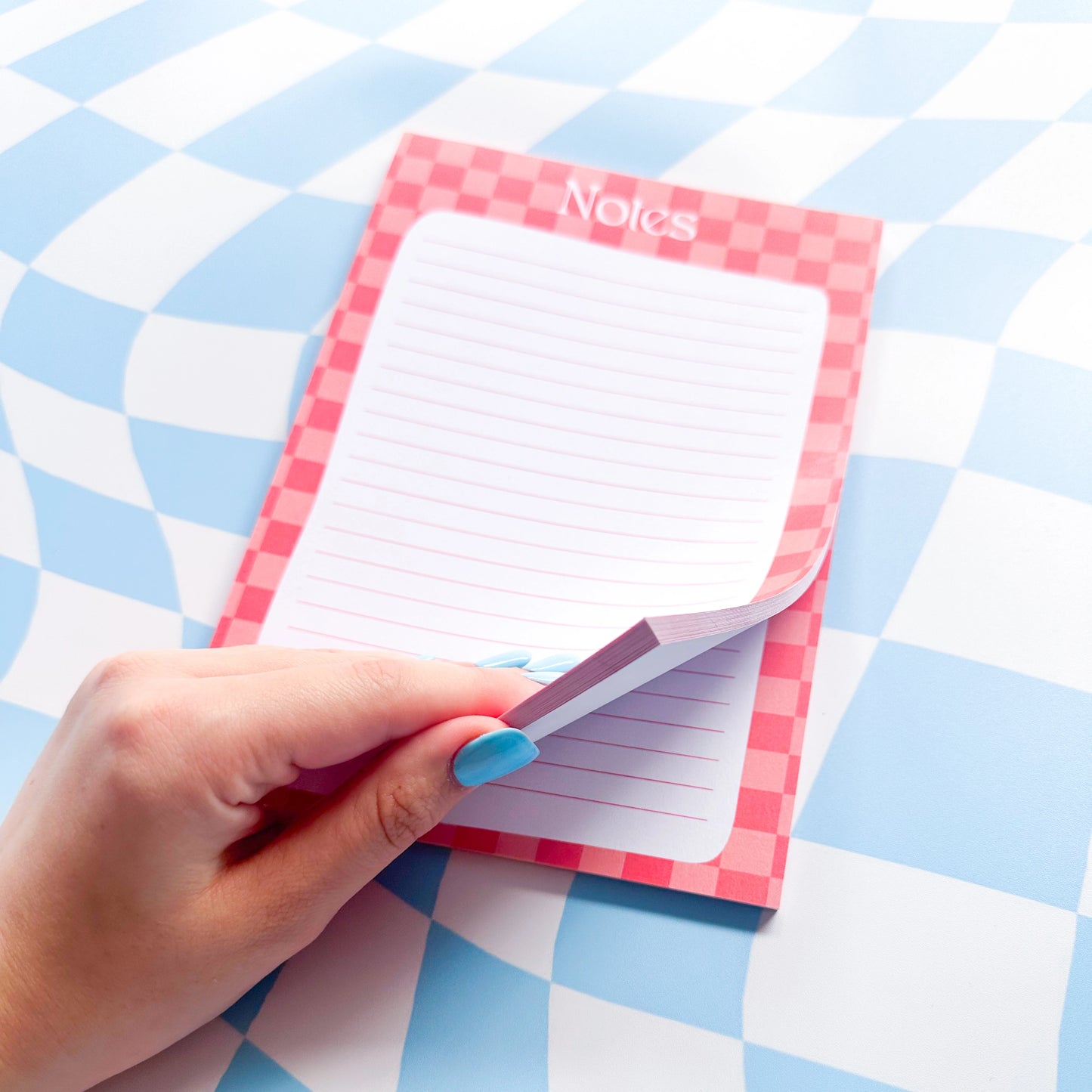 Pink Checkered A5 Notepad