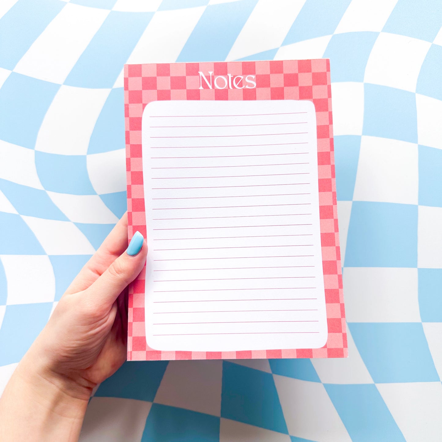 Pink Checkered A5 Notepad