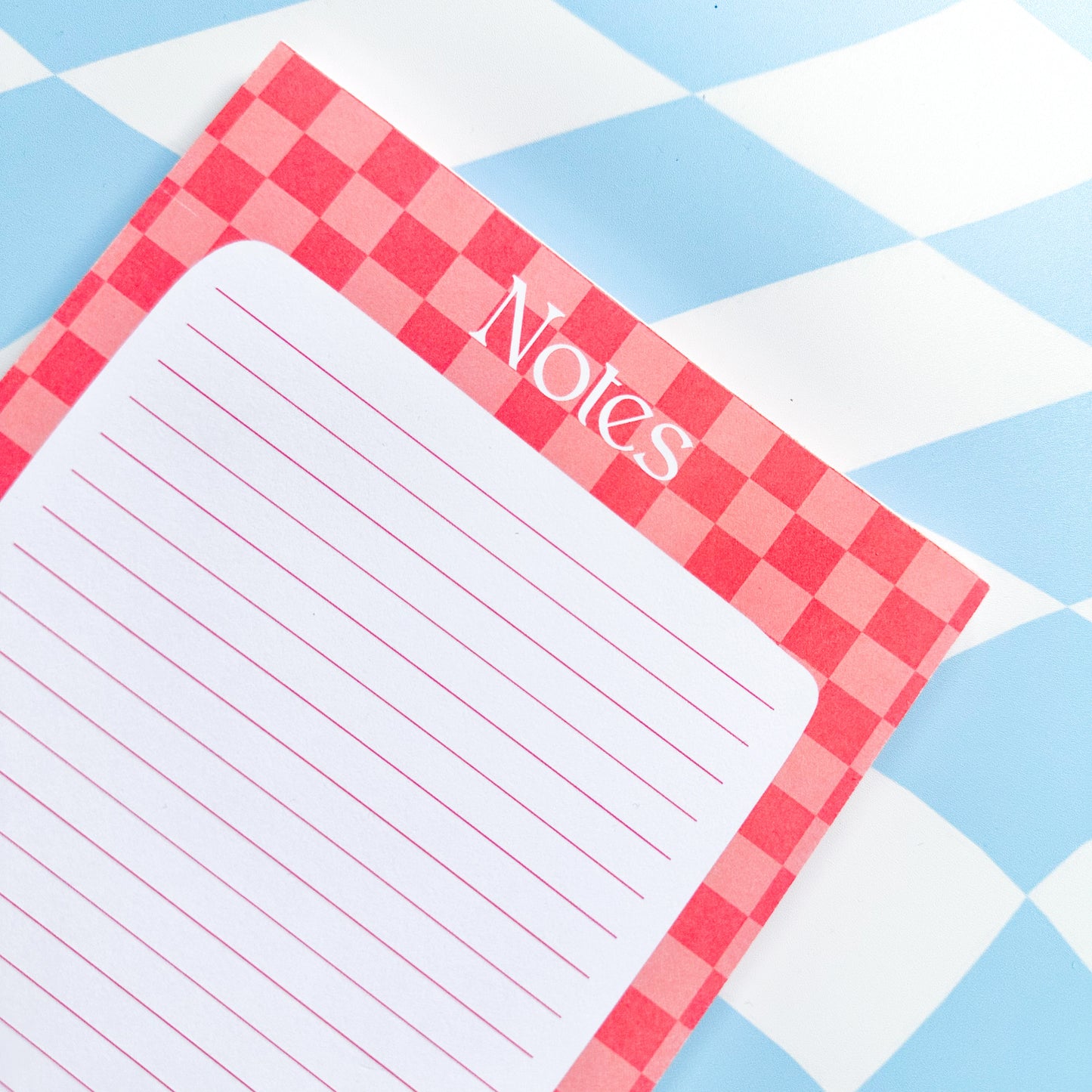 Pink Checkered A5 Notepad