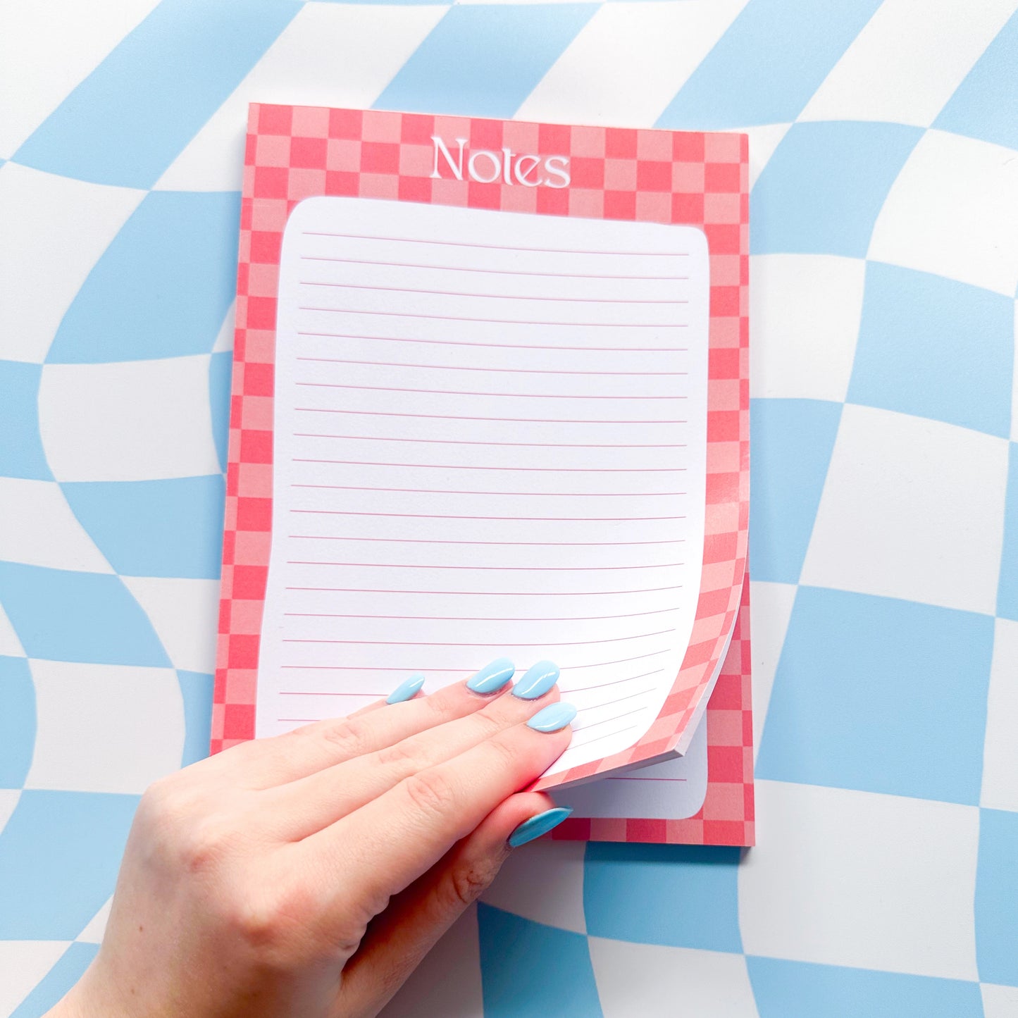 Pink Checkered A5 Notepad