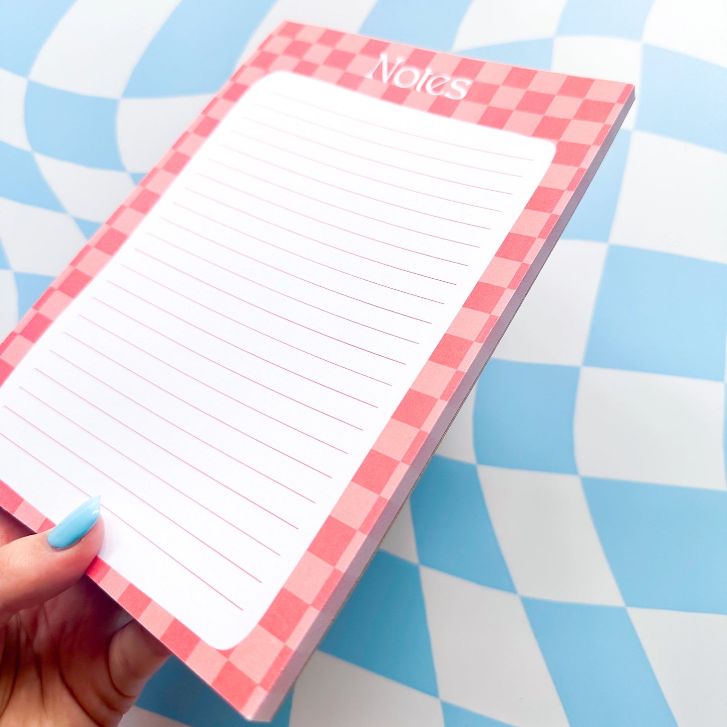 Pink Checkered A5 Notepad