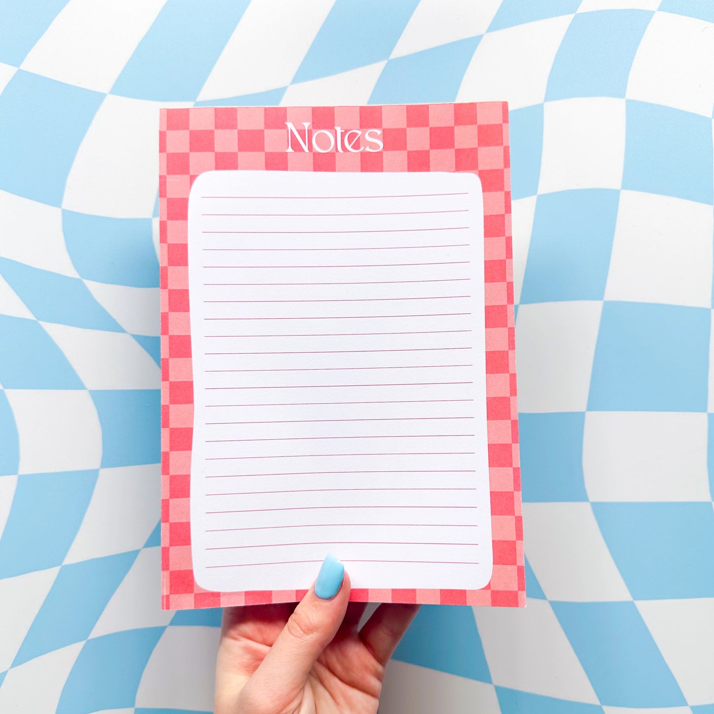 Pink Checkered A5 Notepad