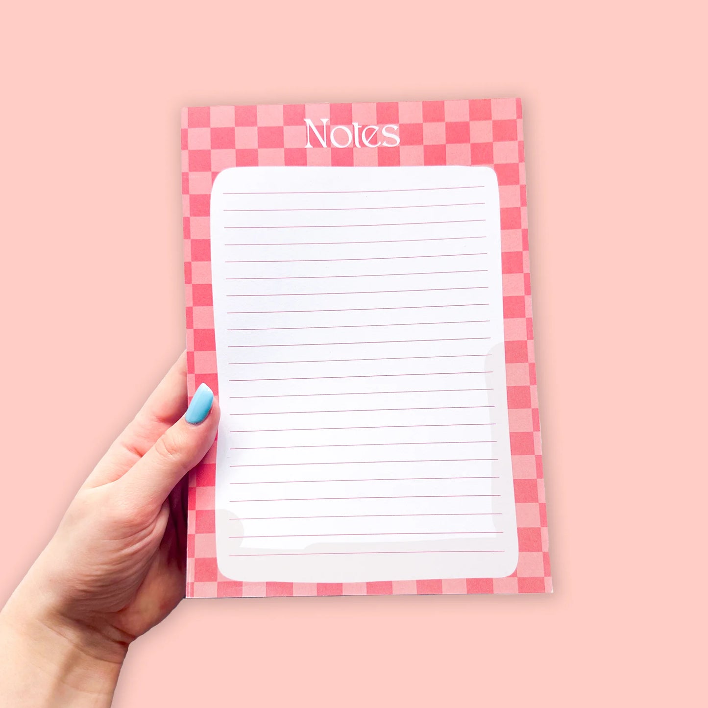 Pink Checkered A5 Notepad