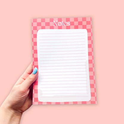 Pink Checkered A5 Notepad