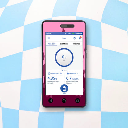 Pink Flames Diabetes Device Stickers
