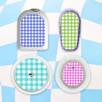 Plaid Diabetes Device Stickers