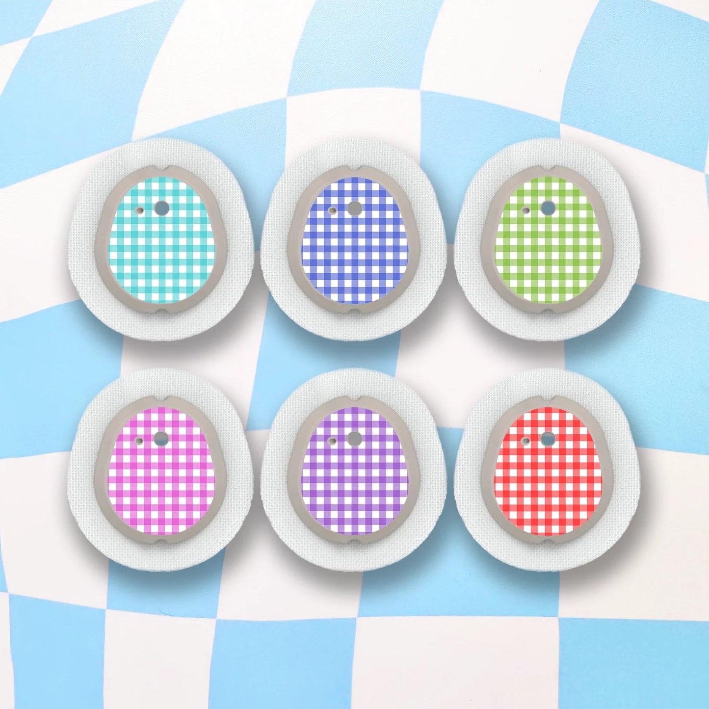 Plaid Diabetes Device Stickers
