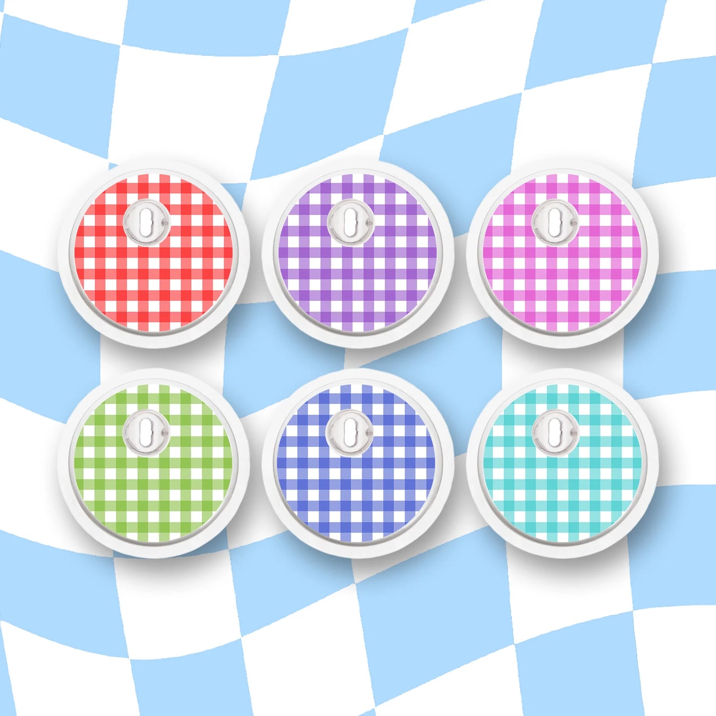 Plaid Diabetes Device Stickers