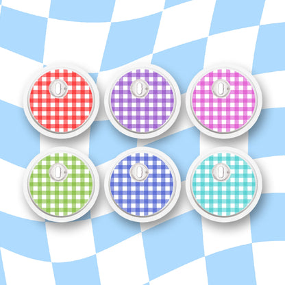 Plaid Diabetes Device Stickers