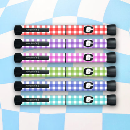 Plaid Diabetes Device Stickers