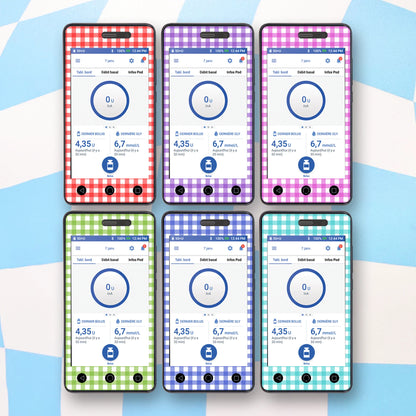 Plaid Diabetes Device Stickers