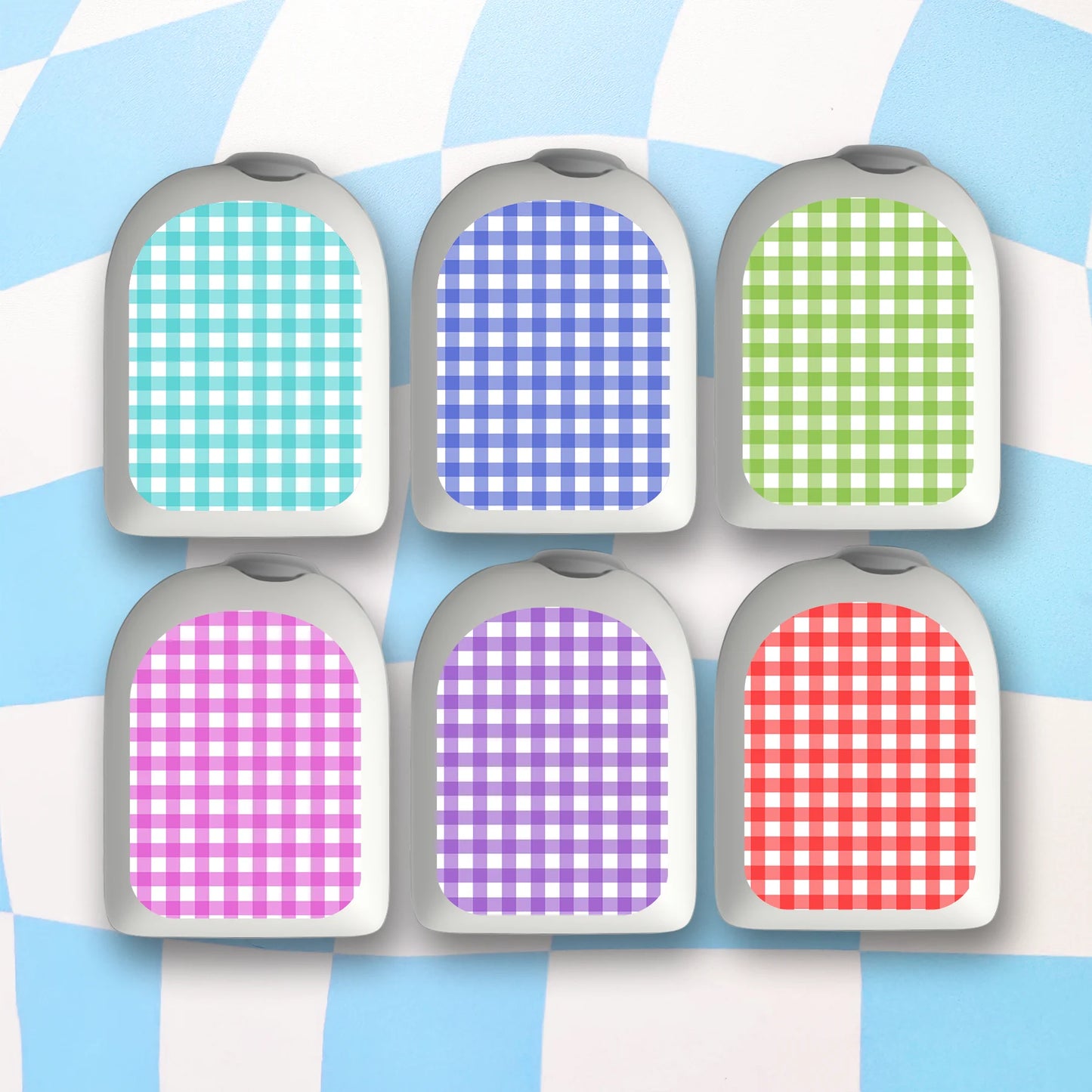 Plaid Diabetes Device Stickers