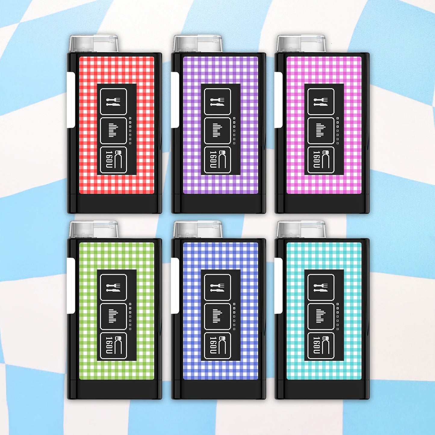 Plaid Diabetes Device Stickers