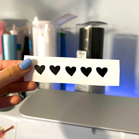 Row of Hearts Mirror Decal