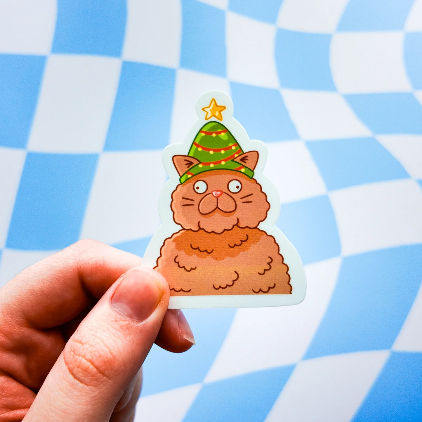 Silly Christmas Cat Sticker