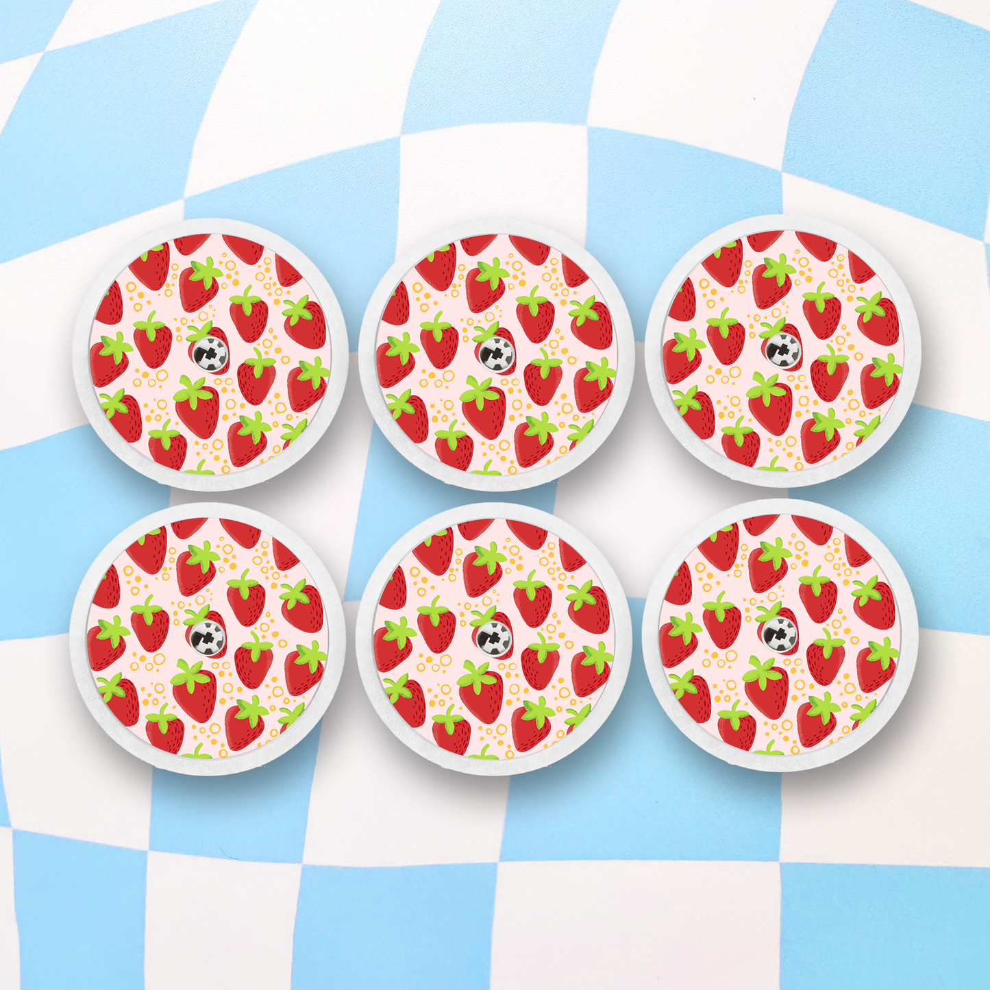 Strawberries Freestyle Libre Stickers - 6 Pack