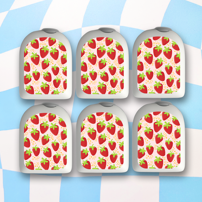 Strawberries Omnipod Stickers - 6 Pack