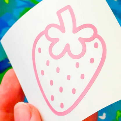 Strawberry Mirror Decal Sticker