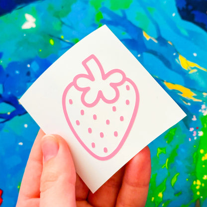 Strawberry Mirror Decal Sticker