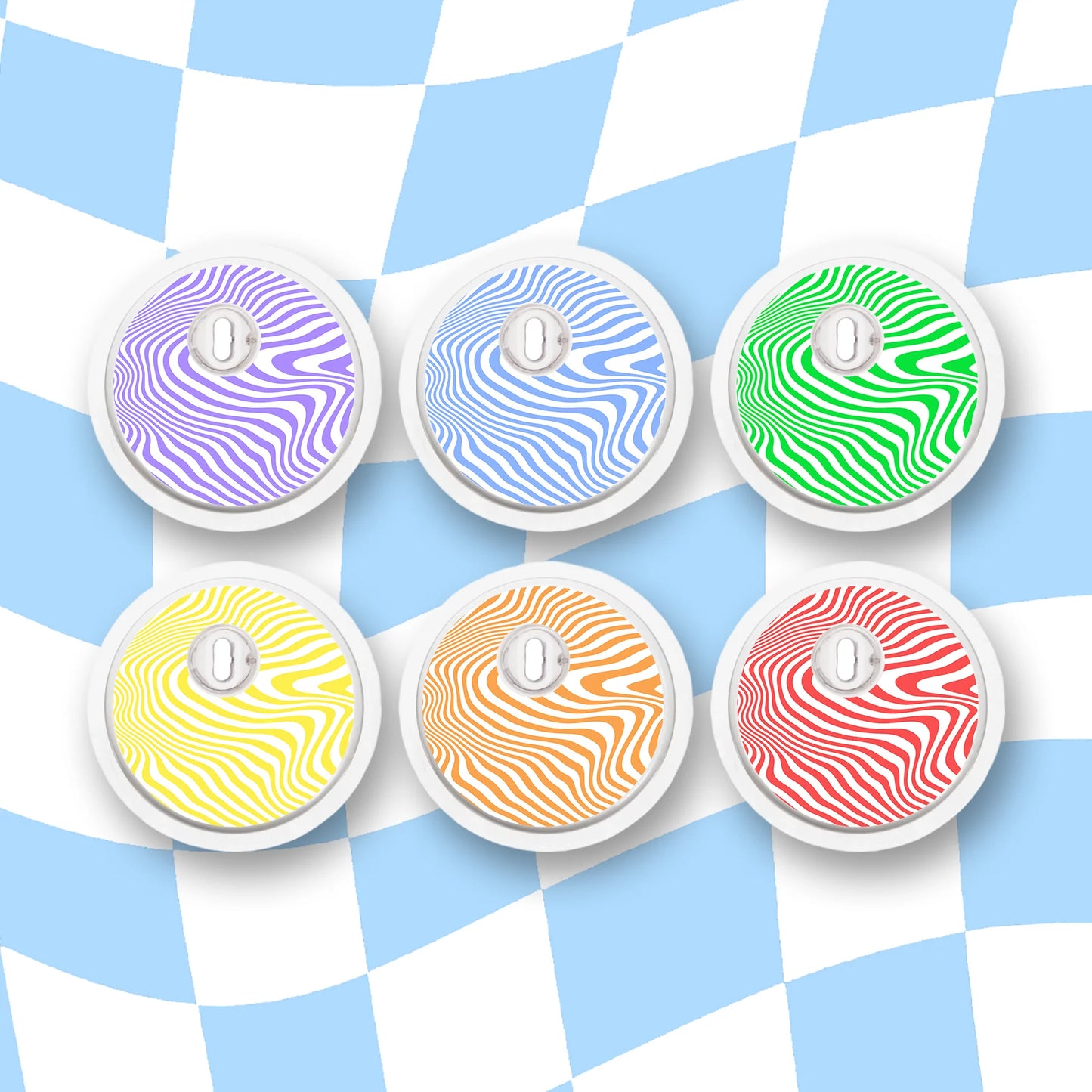 Swirly Colours Diabetes Device Stickers