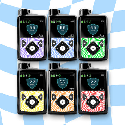 Swirly Colours Diabetes Device Stickers