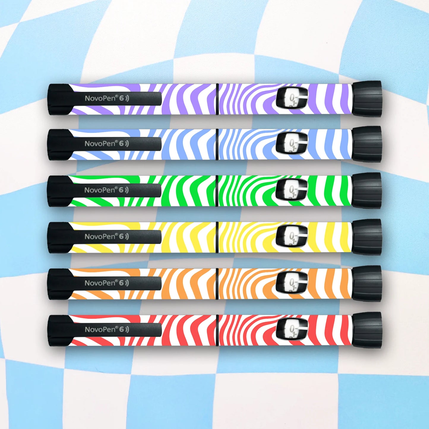 Swirly Colours Diabetes Device Stickers