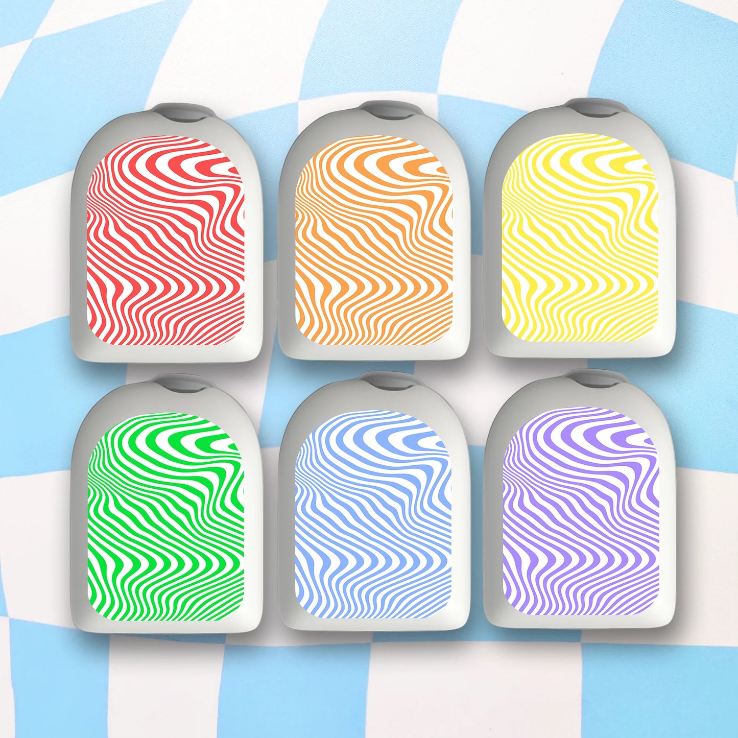 Swirly Colours Diabetes Device Stickers