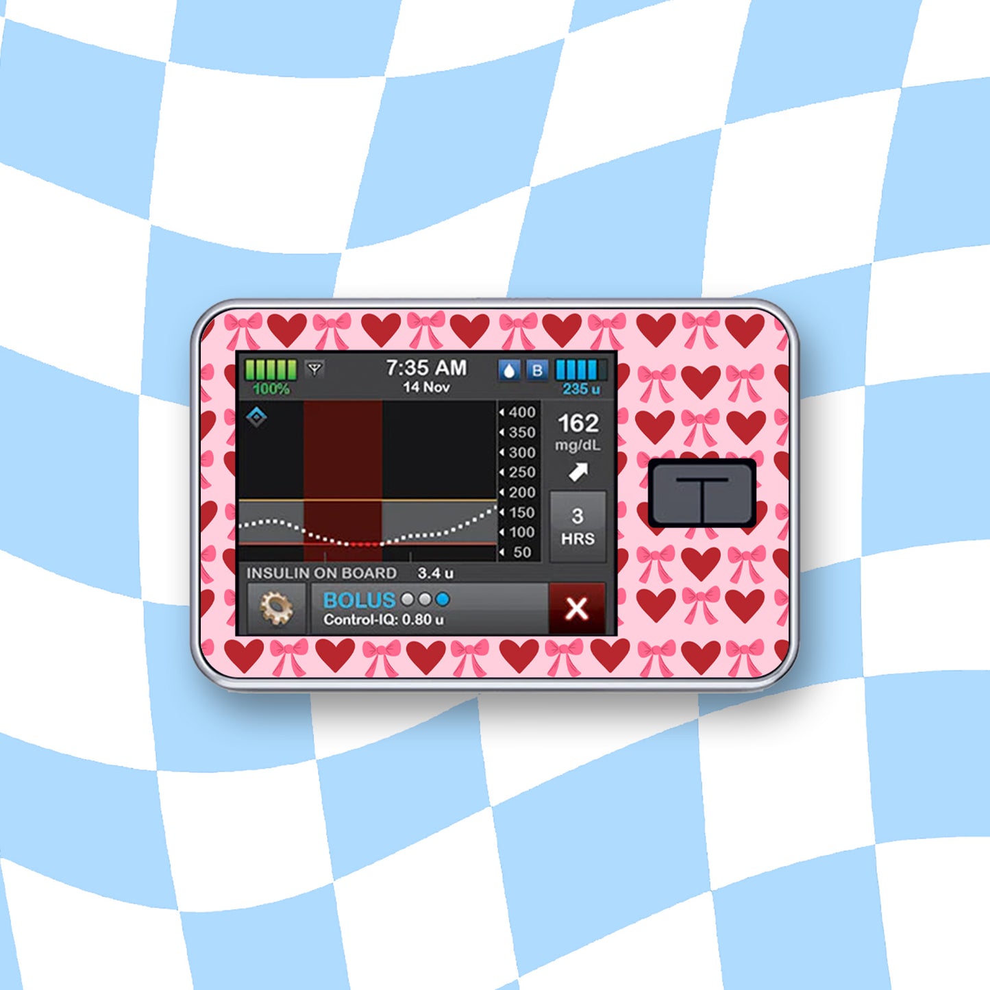 Valentines Diabetes Device Stickers