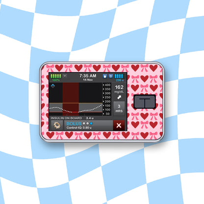 Valentines Diabetes Device Stickers