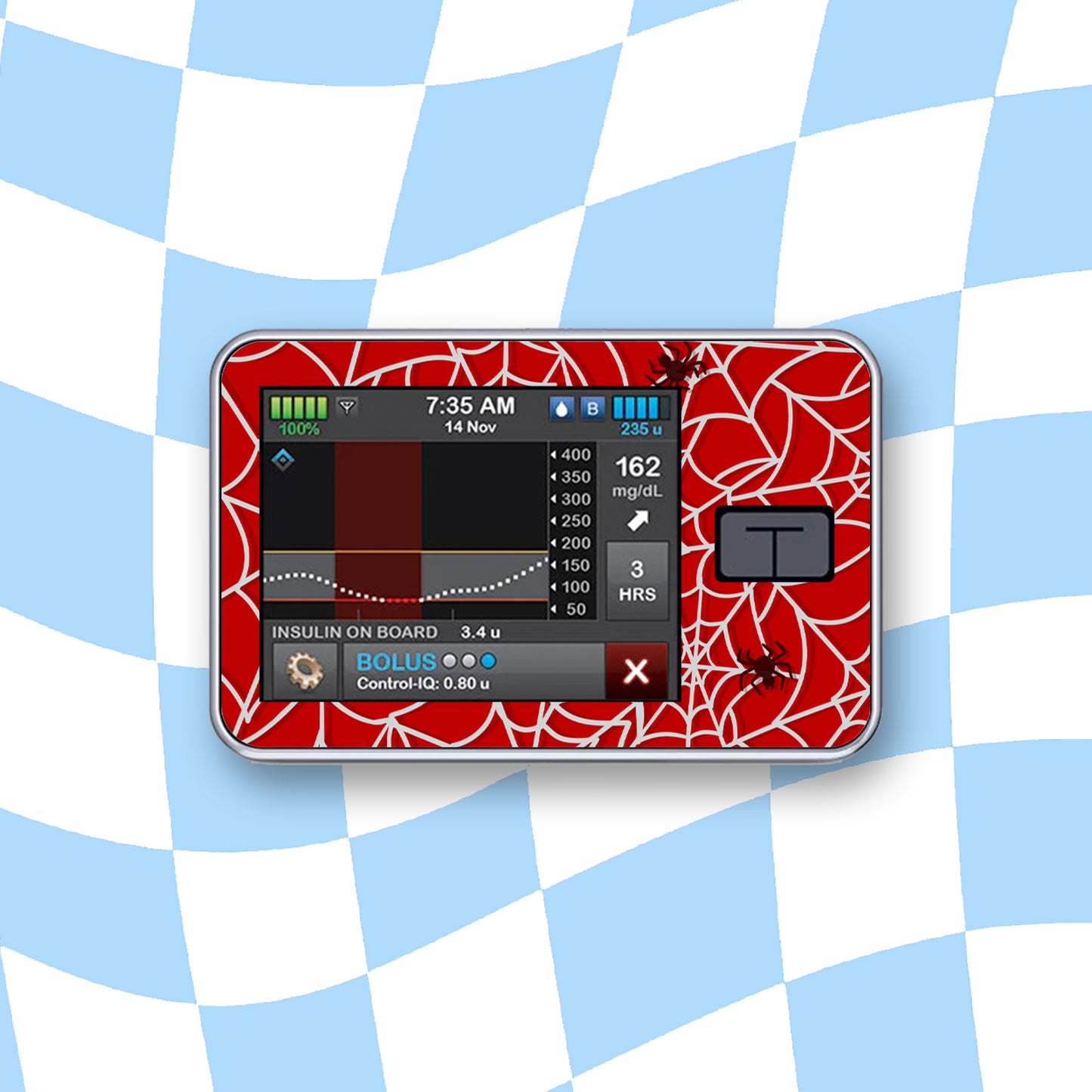 Spider Web Diabetes Device Stickers