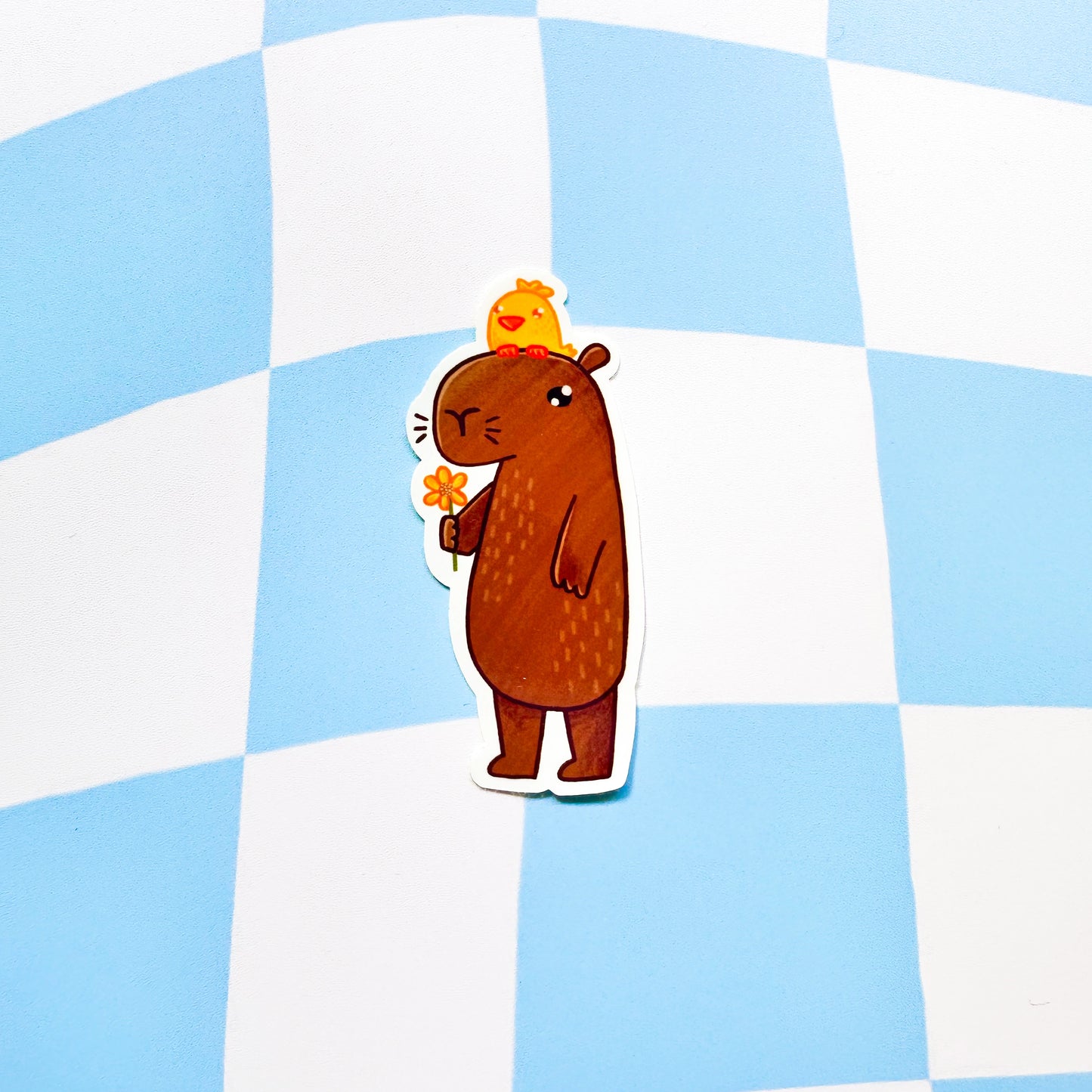 Tom The Capybara and Bird Sticker