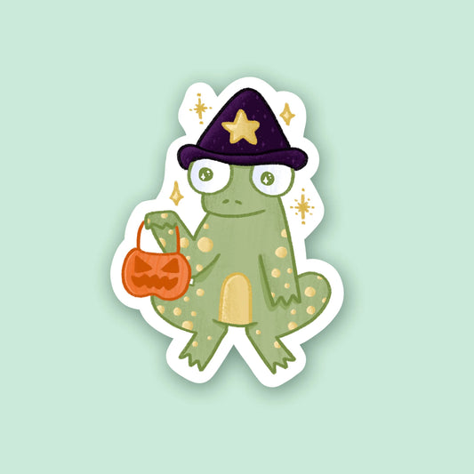 Wizard Halloween Frog Sticker