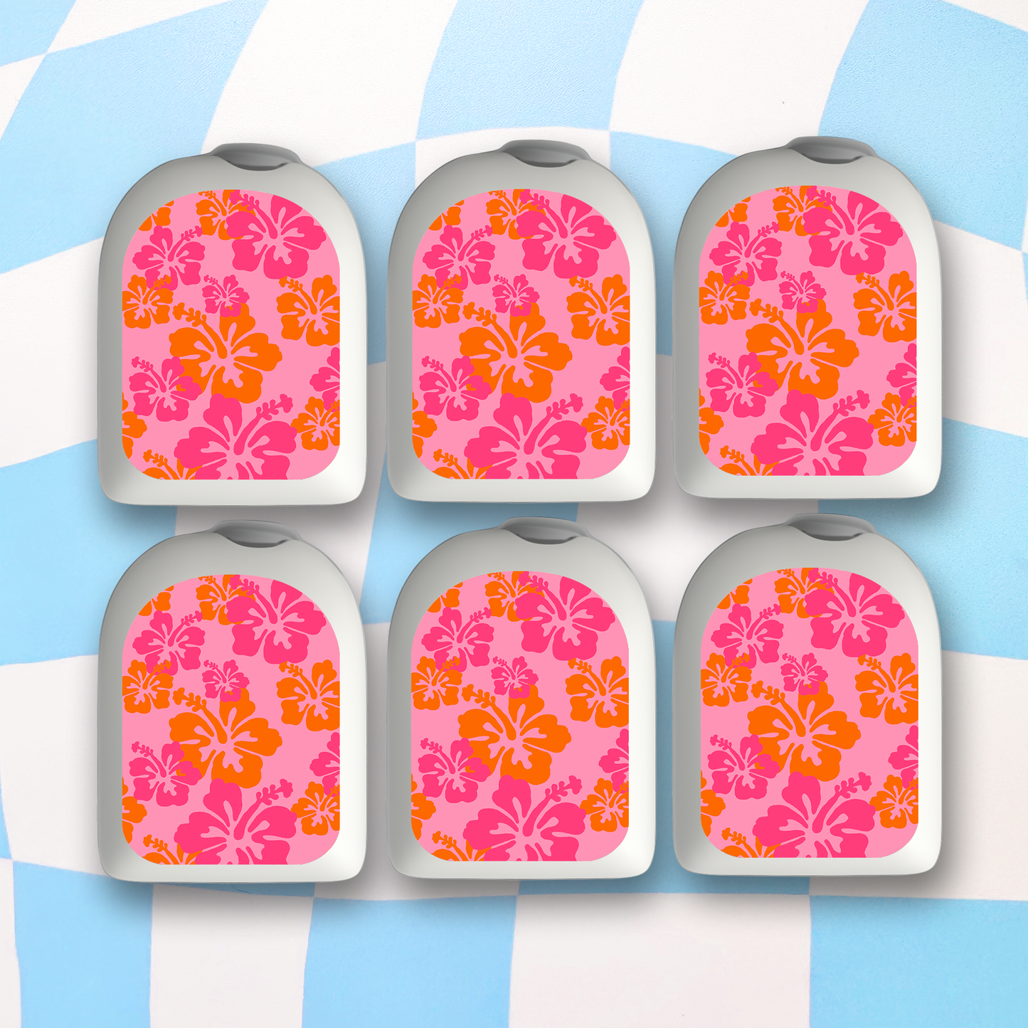 Tropical Flowers Omnipod Stickers - 6 Pack