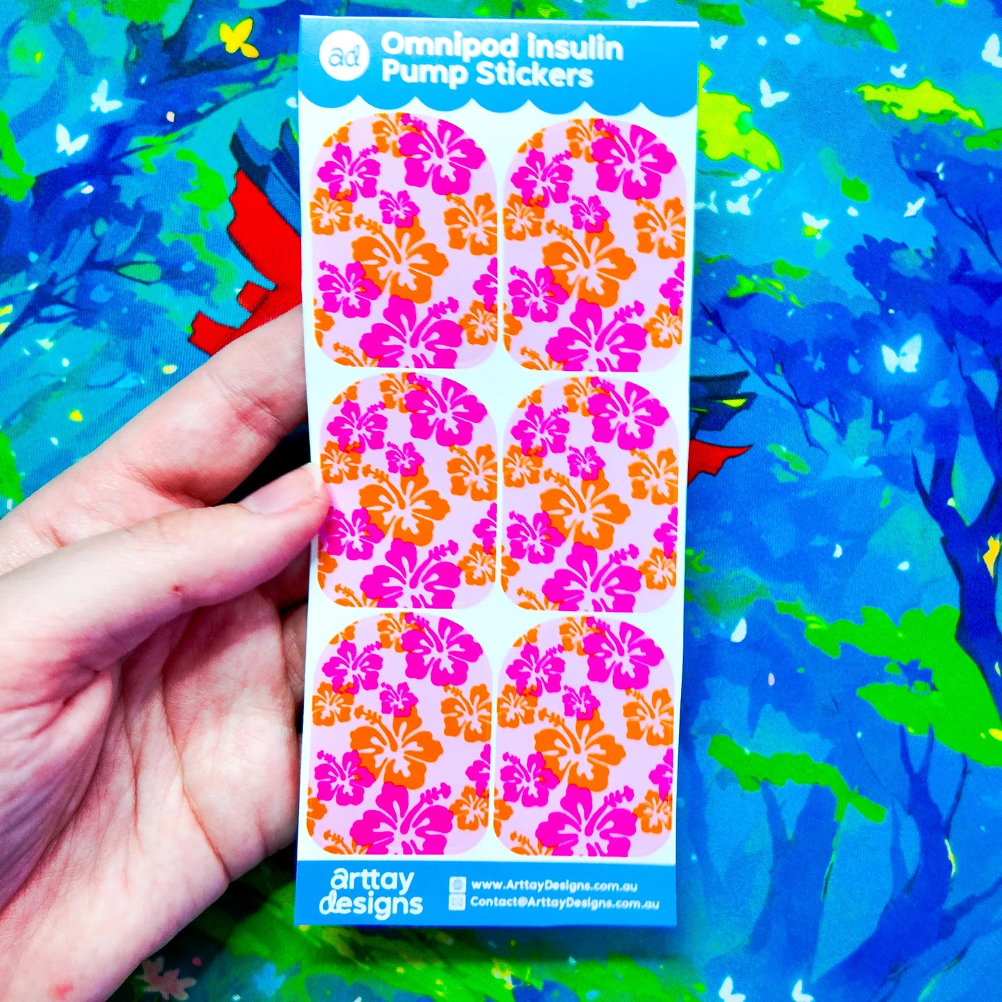 Tropical Flowers Device Stickers