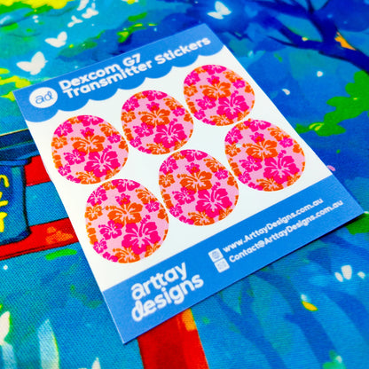 Tropical Flowers Device Stickers