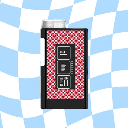 Checkered Hearts Diabetes Device Stickers