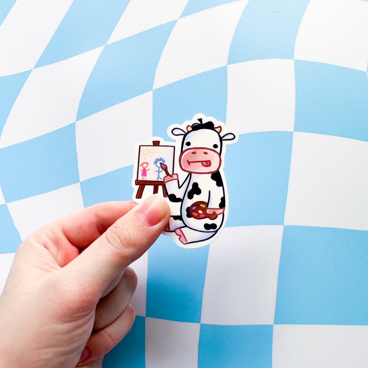 Artist Derp Cow Sticker - Arttay Designs
